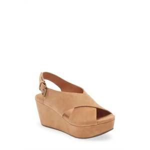 NEW CHOCOLAT BLU women wim platform wedge sandal in tan suede